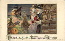 Puritan Relief Ship, Thanksgiving Day 1620 Postcard