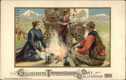 Goldseekers Thanksgiving Day California 1849 Postcard