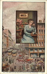 Into the Heart of the Shopping District by Bell Telephone Postcard