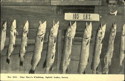 One Day's Fishing Spirit Lake, IA Postcard Postcard