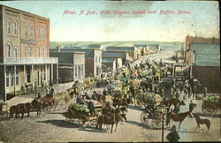 Wagons Loaded With Buffalo Bones Minot, ND Postcard Postcard