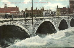 Court Street Bridge And Genesee At High Water Postcard