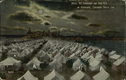 Hotel Del Coronado And Tent City By Moonlight Postcard