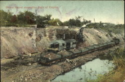 Steam shovel excavating Back of Empire Postcard