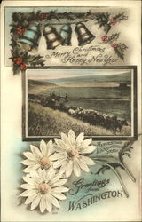 Merry Christmas And Happy New Year Washington Postcard Postcard