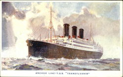 Anchor Line T. S. S. Transylvania Boats, Ships Postcard Postcard