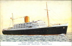 R. M. S. Andes Royal Mail Lines Boats, Ships Postcard Postcard