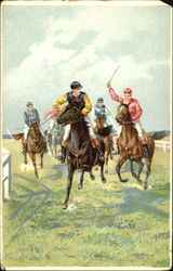 Horse Race Horses Postcard Postcard