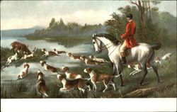 Hunt Scene Postcard