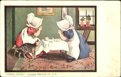 Saying Grace Sunbonnet Babies Postcard Postcard