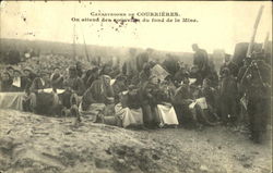 Catastrophe De Courrieres On attend des souvelles du fond de le Mine World War I Postcard Postcard