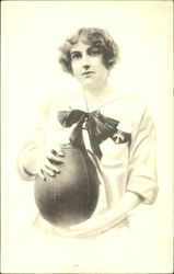 Woman, with medicine ball Postcard