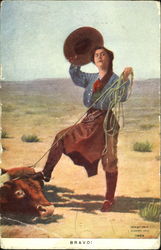 Bravo! Cowboy Western Postcard Postcard