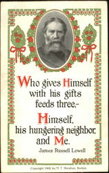 Poem by James Russell Lowell Postcard