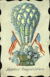 Heartiest Congratulations - Balloon made of Forget-me-nots Postcard