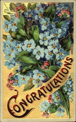 Congratulations - Bunch of Flowers Postcard