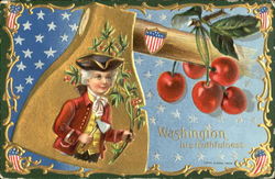 Washington His Truthfulness Postcard