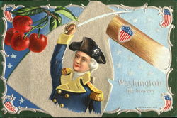 Washington His Bravery Postcard