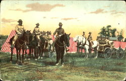 Soldiers & Wagons Postcard