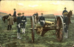 Soldiers & Cannon Military Postcard Postcard