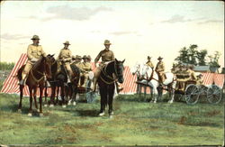 Soldiers and Wagons Postcard