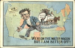 We'Re On The Watr Wagon But I Am Better Off! Drinking Postcard Postcard