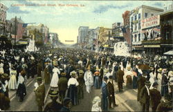 Carnival Crowd, Canal Street Postcard