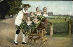 Babies in a Cart Postcard