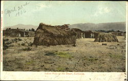 Indian Huts On The Desert California Postcard Postcard