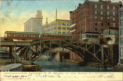 Metropolitan Elevated R. R. Bridge, Van Buren St Chicago, IL Postcard Postcard