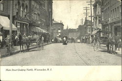 Main Street Looking North Postcard