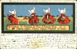 To Market to Buy a Penny Bun Sunbonnet Babies Postcard Postcard