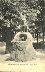 News Boys Fountain, Belle Isle Park Detroit, MI Postcard Postcard