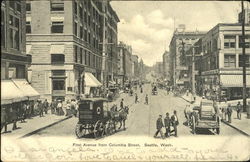 First Avenue From Columbia Street Seattle, WA Postcard Postcard