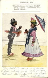 Personal Ad Black Americana Postcard Postcard