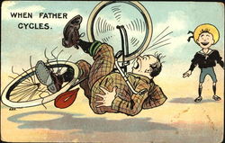 When Father Cycles Postcard