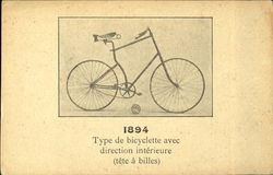 Type De Bicyclette Avec Direction Interieure Postcard