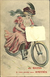 De Reims Je Vous Envoie Mes Amities Bicycles Postcard Postcard