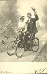 Couple with Bicycles Postcard