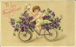 To My Sweetheart Bicycles Postcard Postcard