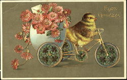 Easter Greetings With Chicks Postcard Postcard