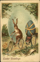 Easter Greetings Bicycles Postcard Postcard