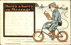 Here's A Hurry Up Message! Bicycles Postcard Postcard