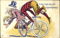 I Ran Into An Old Acquaintance Bicycles Postcard Postcard