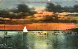 Sunset On San Diego Bay Postcard