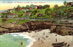 Cottage And Beach At La Jolla Postcard