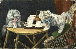 Cats Having Tea Postcard