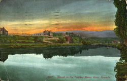 Sunset On The Truckee River Reno, NV Postcard Postcard