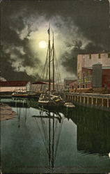 Moonlight On The River Petaluma Postcard