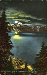 Moonlight At Crater Lake Postcard